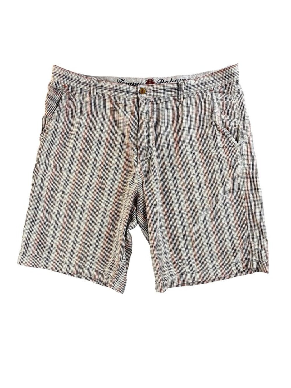 Tommy Bahama Shorts Mens 38 Multicolor Plaid Chino Cotton Casual Summer Golf